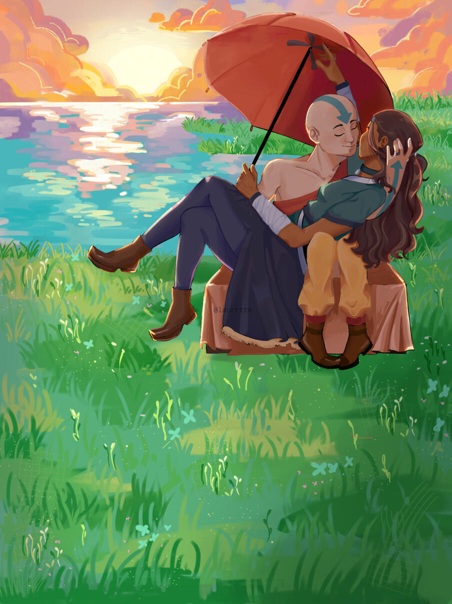 two characters full body + simple background